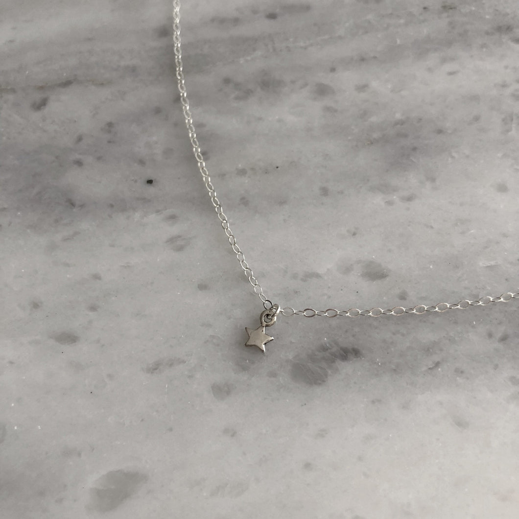 Tiny Star Choker in Sterling Silver