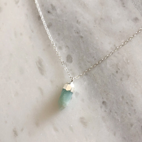 Creative Stone Necklace in Sterling Silver