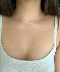 Moon Choker Necklace in 14k Gold