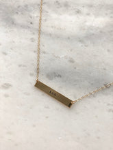 Custom Handstamped Name Plate Necklace in 14k Gold