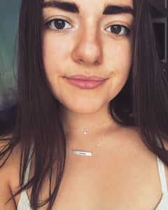 Custom Handstamped Name Plate Necklace in Sterling Silver