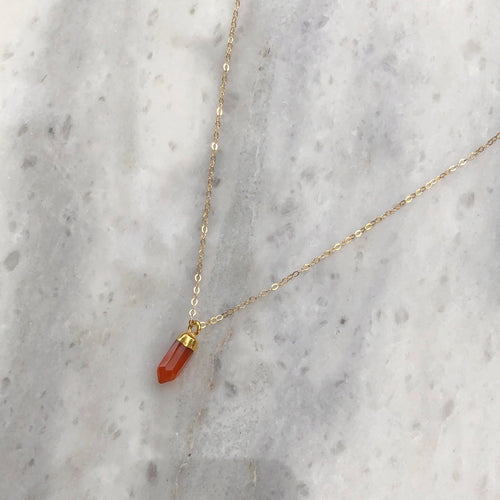 Courage Stone Necklace in 14k Gold
