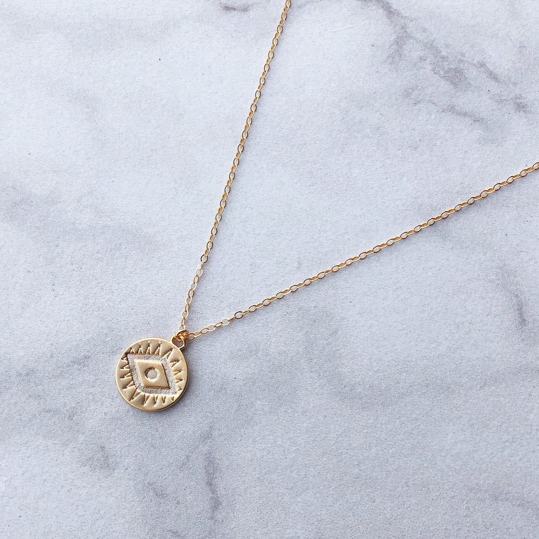 Evil Eye Necklace in 14k Gold