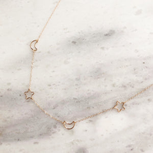 Galaxy Necklace in 14k Gold