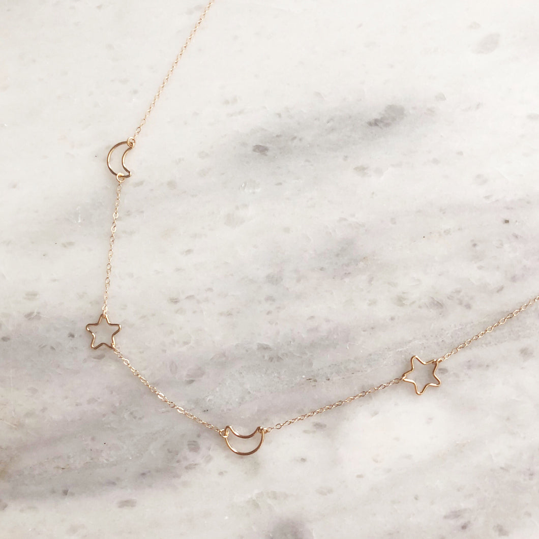 Galaxy Necklace in 14k Gold