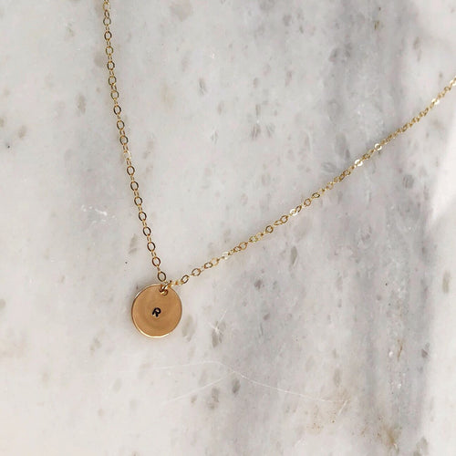 Initial Necklace in 14k Gold