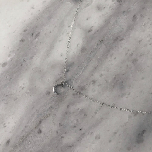 Moon Choker Necklace in Sterling Silver