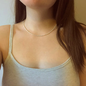 Simple Beaded Necklace in 14k Gold