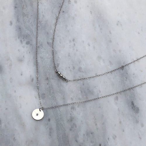 Initial Necklace SET in Sterling Silver