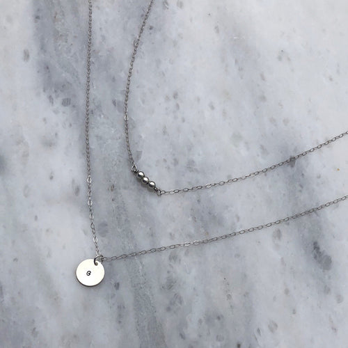 Initial Necklace SET in Sterling Silver