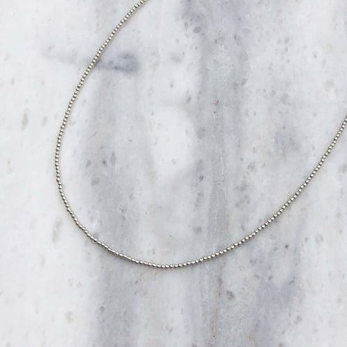 Simple Beaded Necklace in Sterling Silver