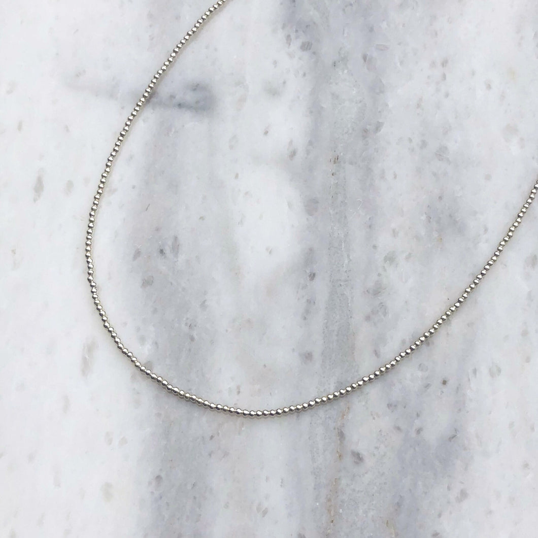Simple Beaded Necklace in Sterling Silver