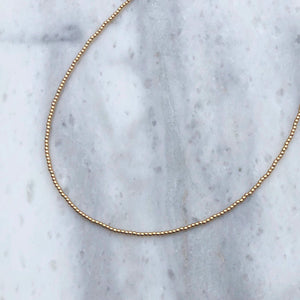 Simple Beaded Necklace in 14k Gold