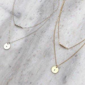 Initial Necklace SET in 14k Gold