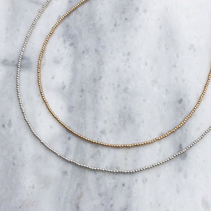 Simple Beaded Necklace in 14k Gold
